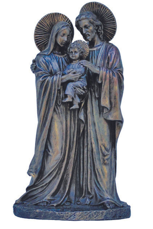 SR-77181 Holy Family with Halos in Cold Cast Bronze 8.5"
