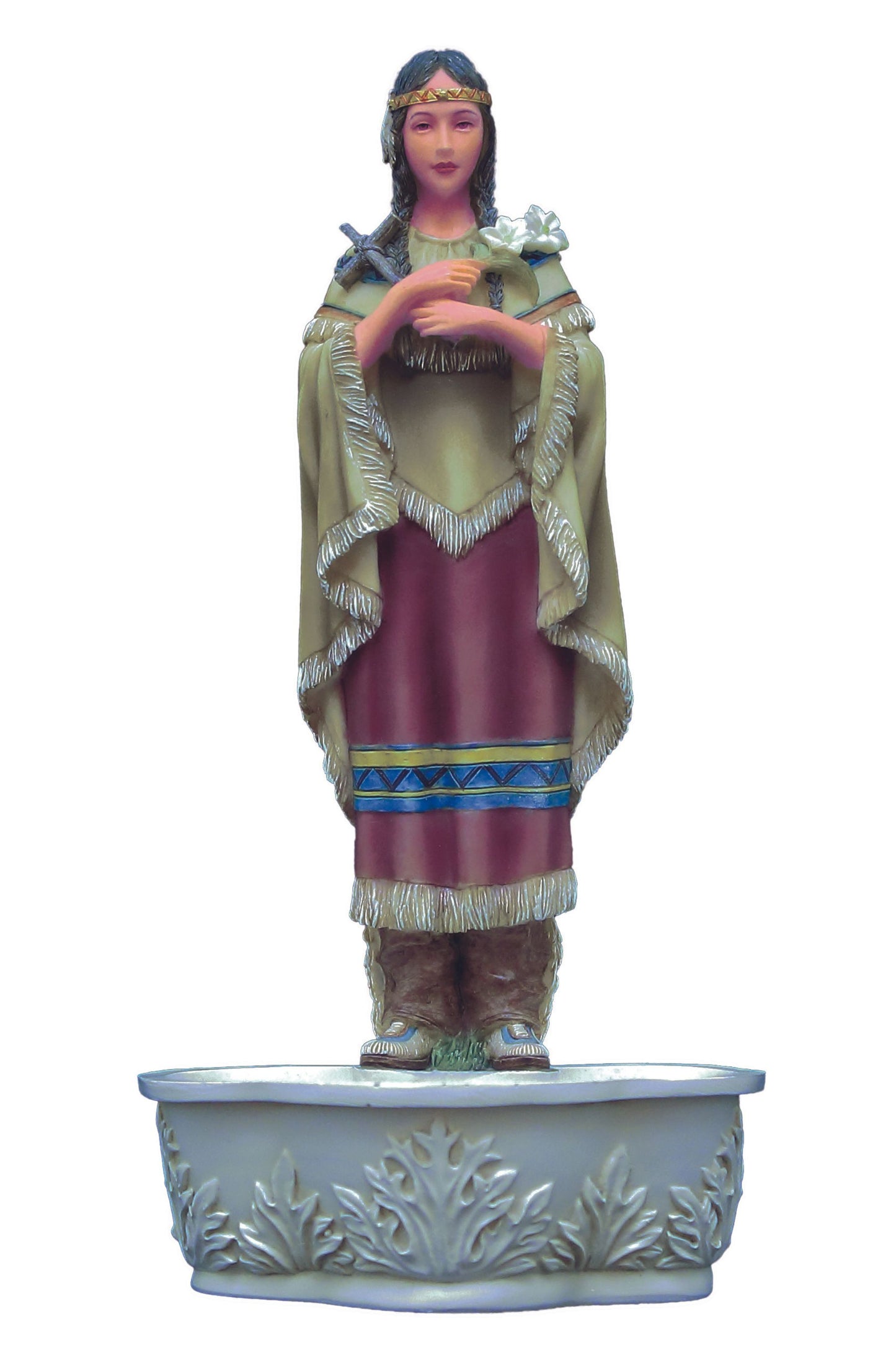 SR-77270-C St. Kateri Tekakwitha Font in Color 7.5"