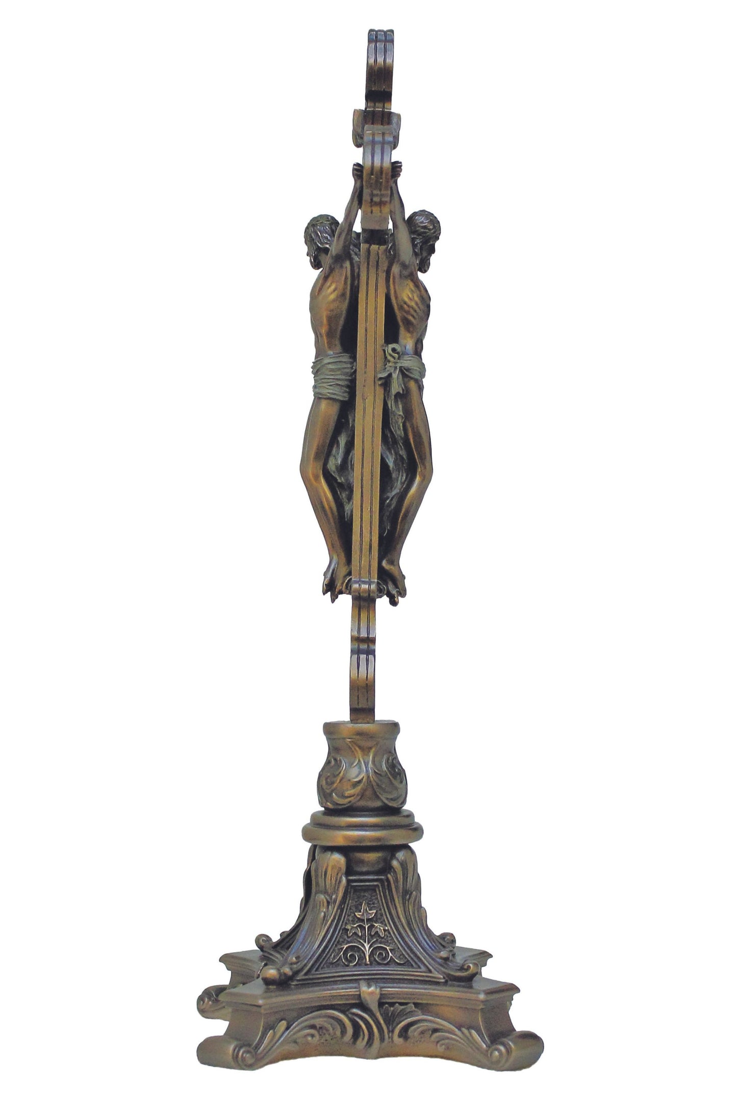 SR-77271 Standing Double Sided Crucifix in Cold Cast Bronze 12.5"