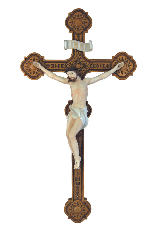 SR-75698-C Ornate Crucifix in Color 20"